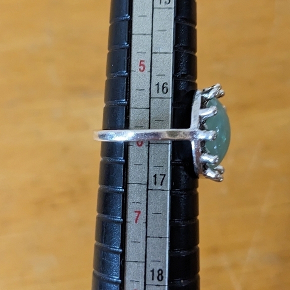 New Vintage Geometric Round Simulated Opal Gemstone Ring, T1B6D - Picture 2 of 2